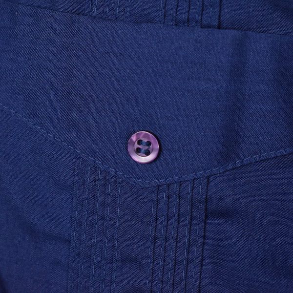 1960s Navy Blue Guayabera Shirt