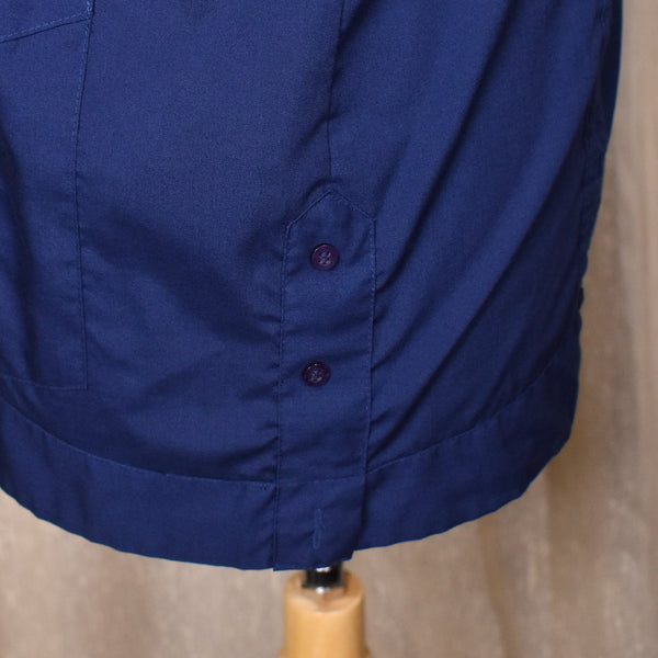1960s Navy Blue Guayabera Shirt