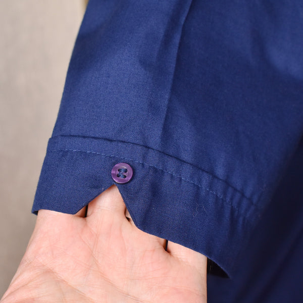 1960s Navy Blue Guayabera Shirt