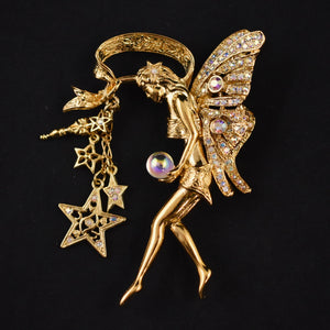 Kirk's Folly Large Fairy Dangling Brooch Pin