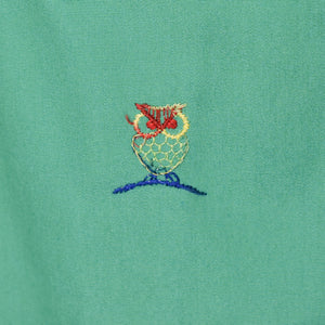 1980s Green Rainbow Owl Embroidered Preppy Pants