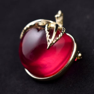 Coventry Burgundy Jelly Belly Apple Brooch