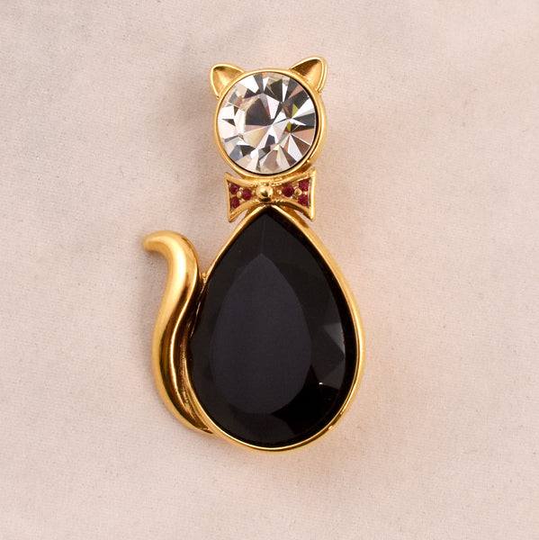 Trifari Black Cat Kitty Brooch Pin