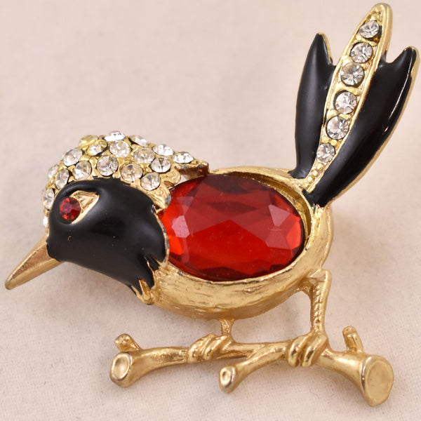 Jelly Belly Red Bird Pin Brooch