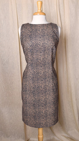1990s Classic Pinup Leopard Sheath Dress