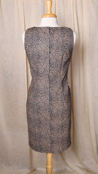 1990s Classic Pinup Leopard Sheath Dress