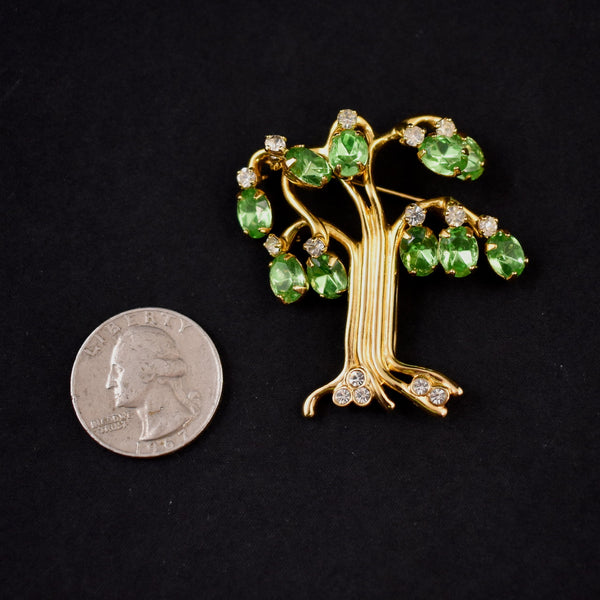 Kenneth Jay Lane Dangling Crystals Tree Brooch Pin