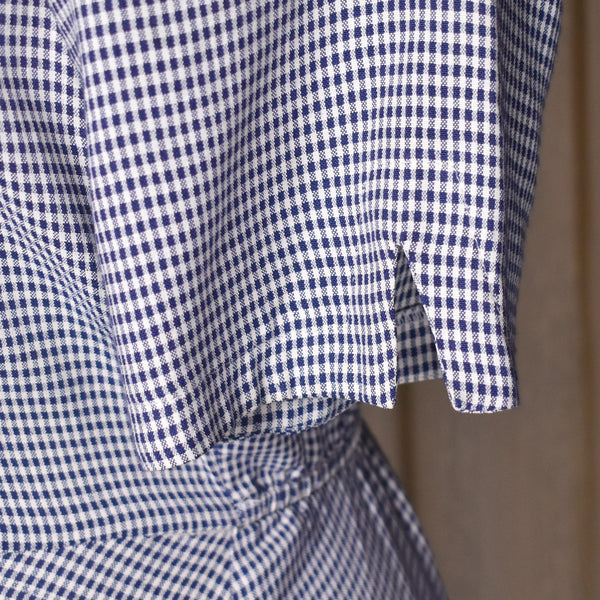 1990s does 1940s Navy Gingham Shirt Dress