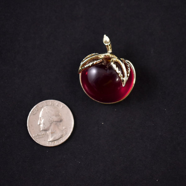 Coventry Burgundy Jelly Belly Apple Brooch