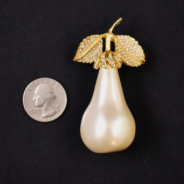 Kenneth Jay Lane 3D Pearl Pear Brooch