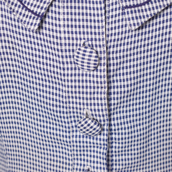1990s does 1940s Navy Gingham Shirt Dress