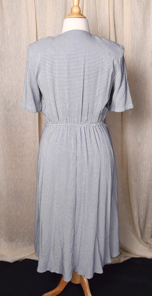 1990s does 1940s Navy Gingham Shirt Dress