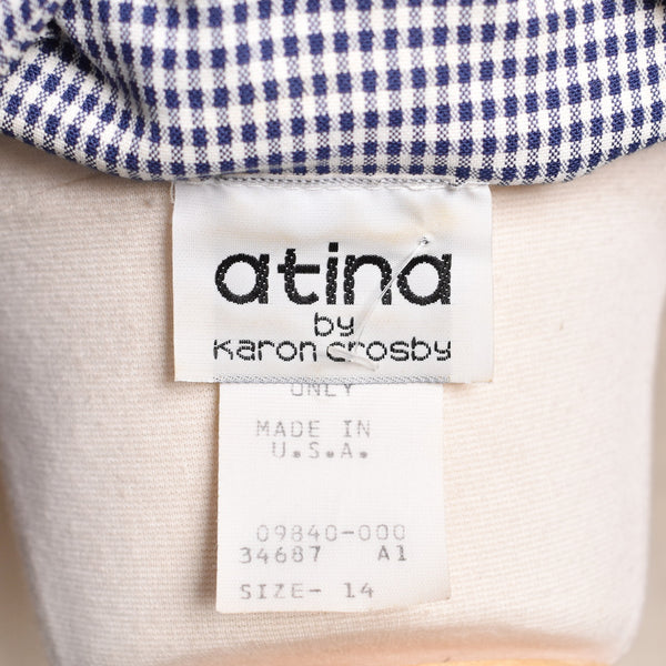 1990s does 1940s Navy Gingham Shirt Dress