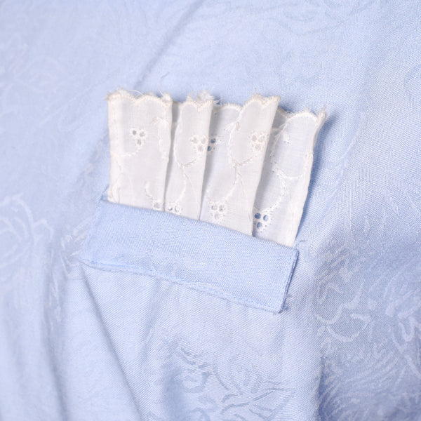 1980s Sky Blue Button Back Wiggle Dress