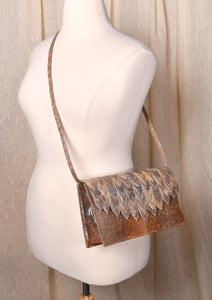 NWOT 1980s Snakeskin Clutch Handbag