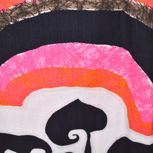 1960s Barkcloth Swirl Wrap Maxi Skirt