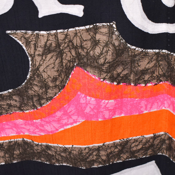 1960s Barkcloth Swirl Wrap Maxi Skirt