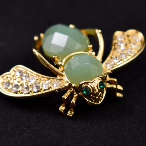 Joan Rivers Rhinestone Faceted Bee Brooch