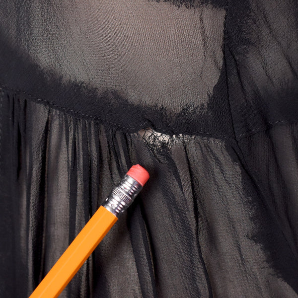 1940s Black Sheer Lace Night Gown
