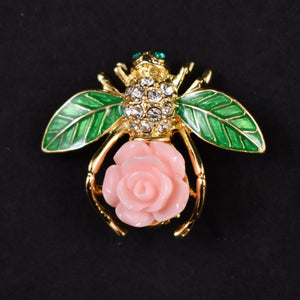 Joan Rivers Rhinestone Rose Bee Brooch Lim Ed