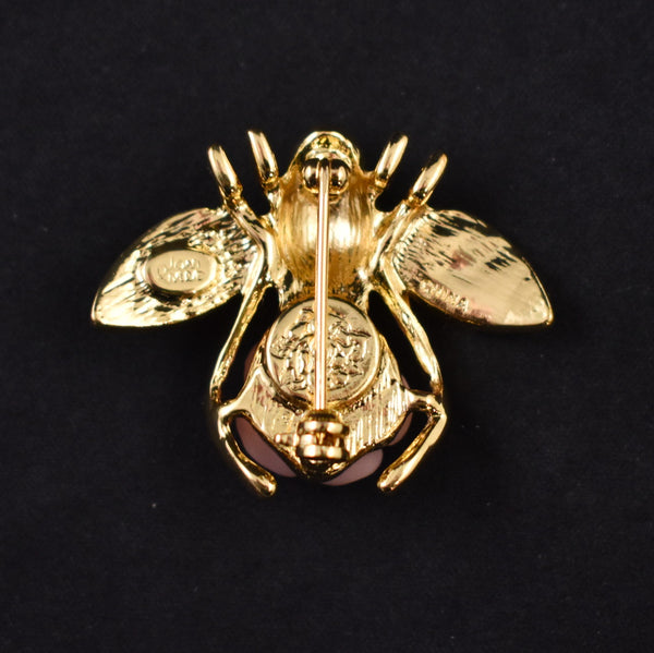 Joan Rivers Rhinestone Rose Bee Brooch Lim Ed