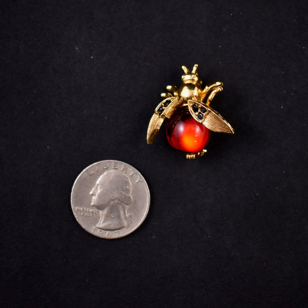 Trifari Jelly Belly Trembler Bee Brooch Pin