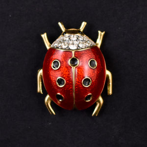 D'Orlan Lady Bug Brooch Pin 22kt