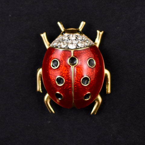 D'Orlan Lady Bug Brooch Pin 22kt