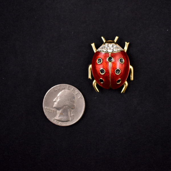 D'Orlan Lady Bug Brooch Pin 22kt