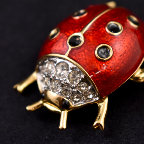 D'Orlan Lady Bug Brooch Pin 22kt