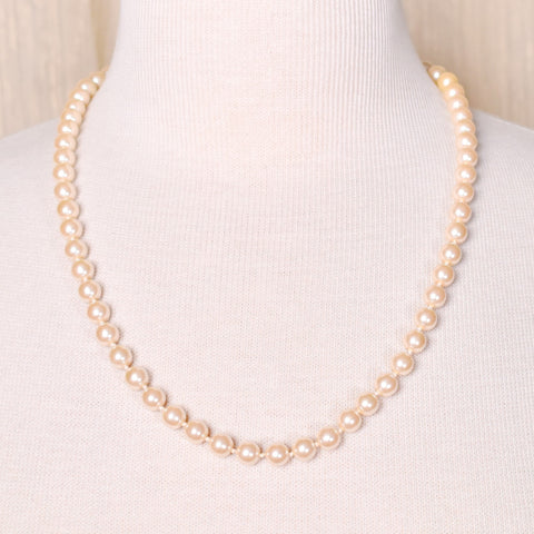 Off White Long Pearl Necklace
