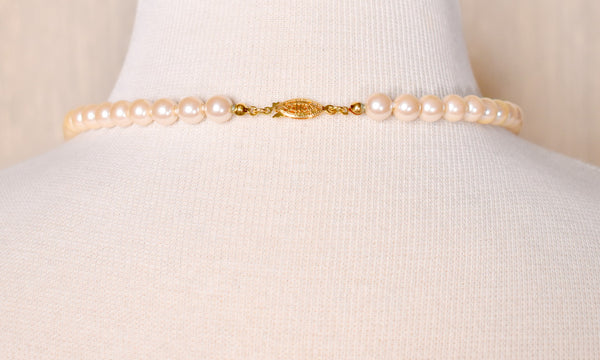 Off White Long Pearl Necklace
