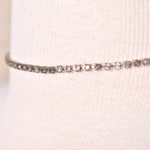 Gray Rhinestone Choker Necklace