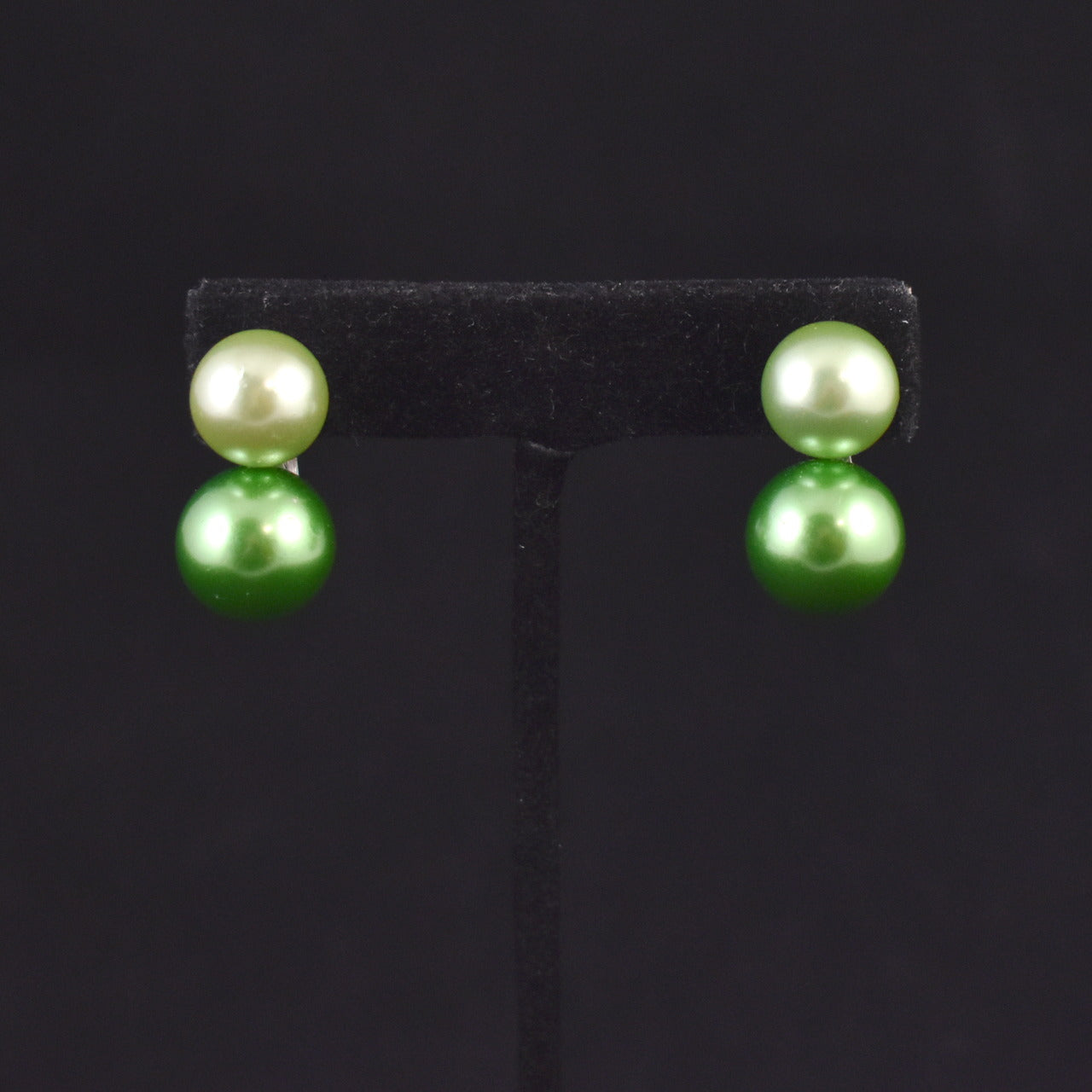 Green Pearl Bauble Earrings