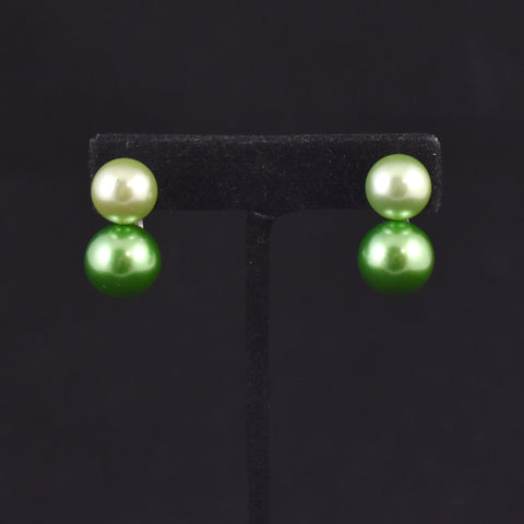 Green Pearl Bauble Earrings