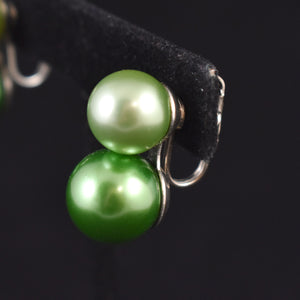 Green Pearl Bauble Earrings