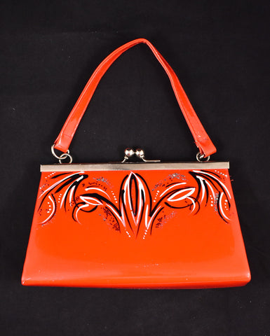 Tiny Red Pinstripe Patent Handbag