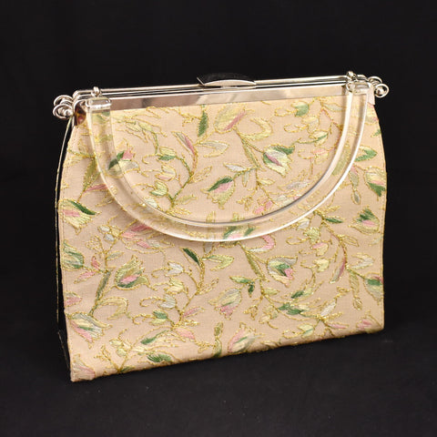 1950s 3 in 1 Floral & Patent Handbag