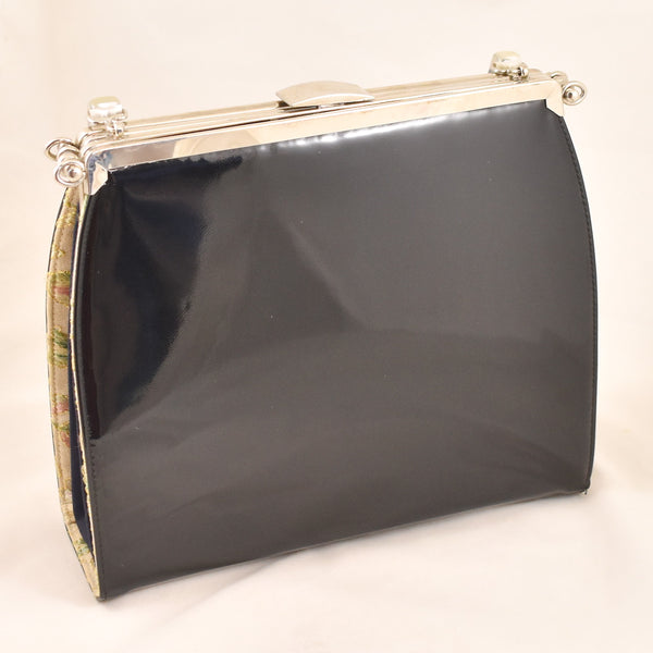 1950s 3 in 1 Floral & Patent Handbag