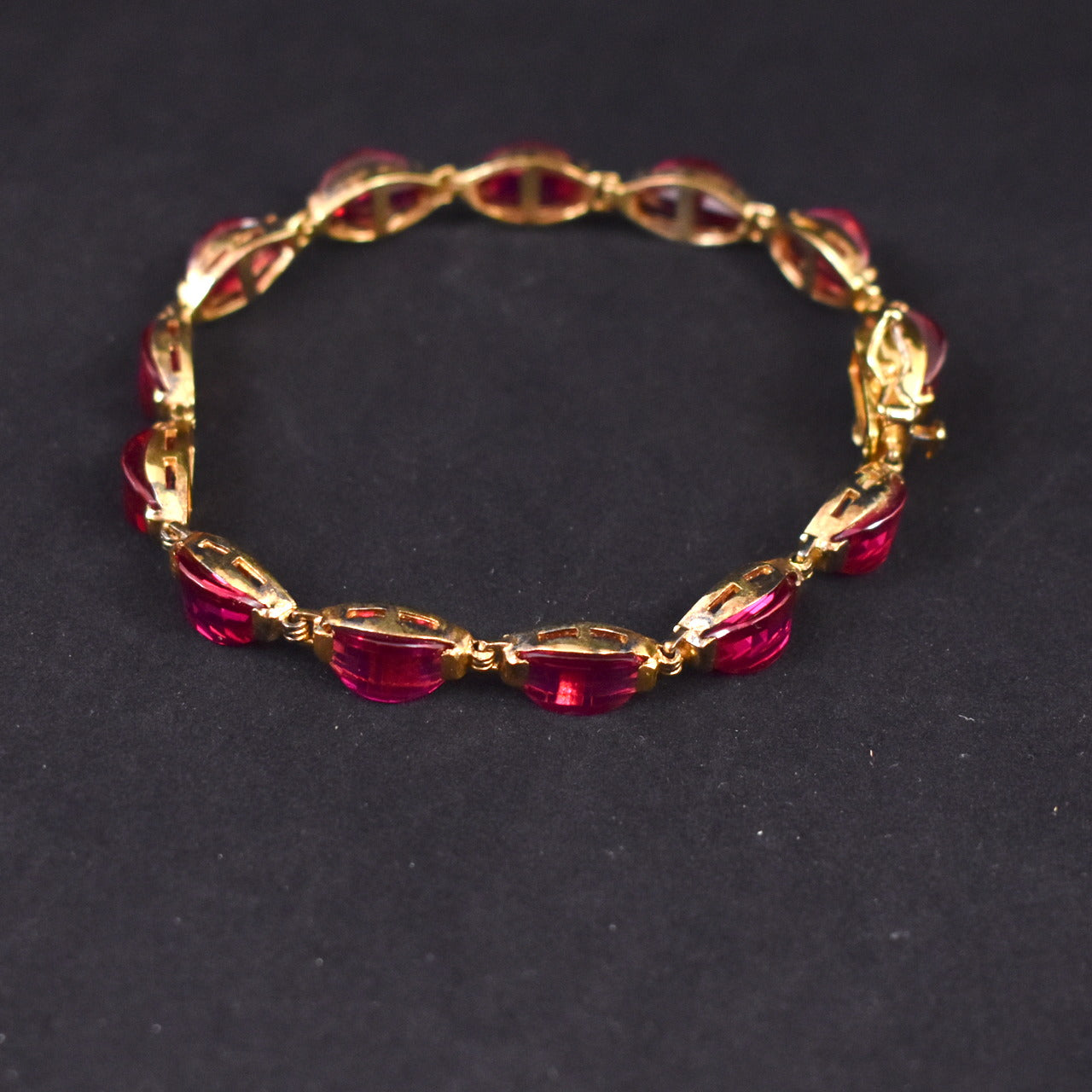 925 Raspberry Faceted Crystal Bracelet