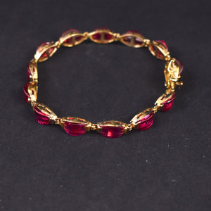 925 Raspberry Faceted Crystal Bracelet