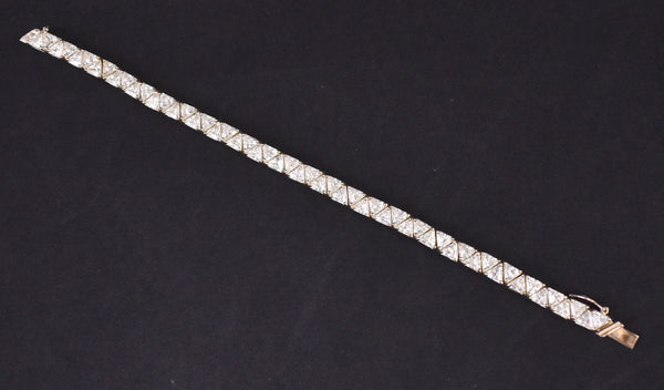 CZ 925 Trillion Cut Tennis Bracelet