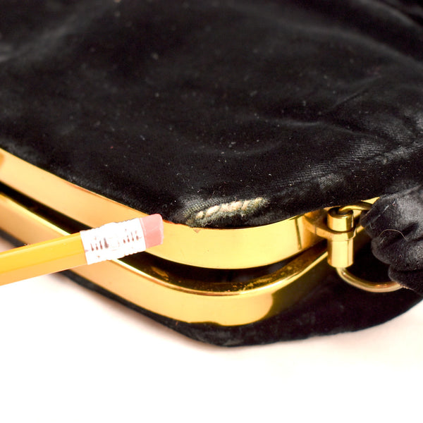 1950s Rich Black Velvet Handbag