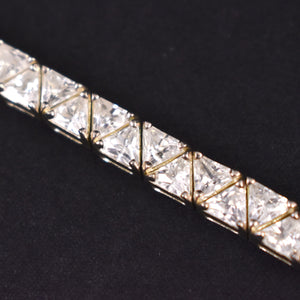 CZ 925 Trillion Cut Tennis Bracelet