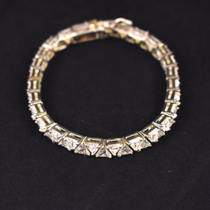 CZ 925 Trillion Cut Tennis Bracelet