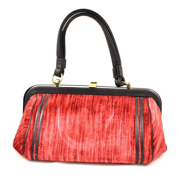 1950s Vamp Red Velvet Purse