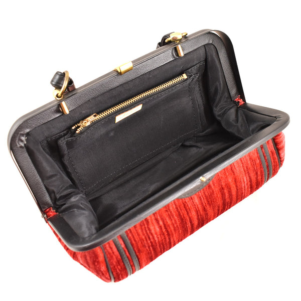 1950s Vamp Red Velvet Purse