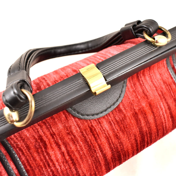 1950s Vamp Red Velvet Purse