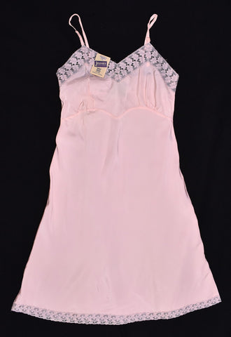 NWT 1950s Pink & Gray Lace Full Slip