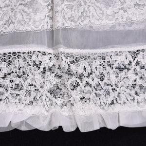 NWOT 1950s White Rows of Lace Full Slip